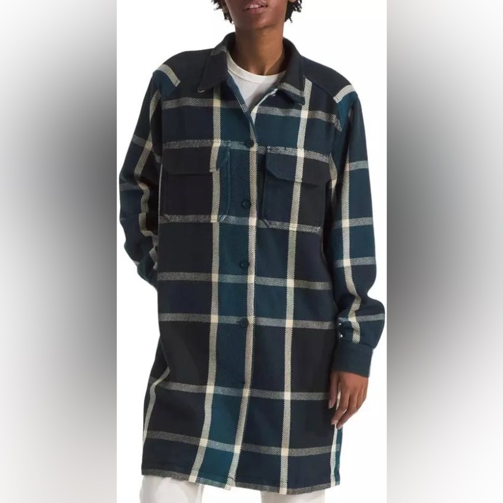 NWT The North Face W Valley Twill Utility Jacket Lined Duster in Midnight Petrol